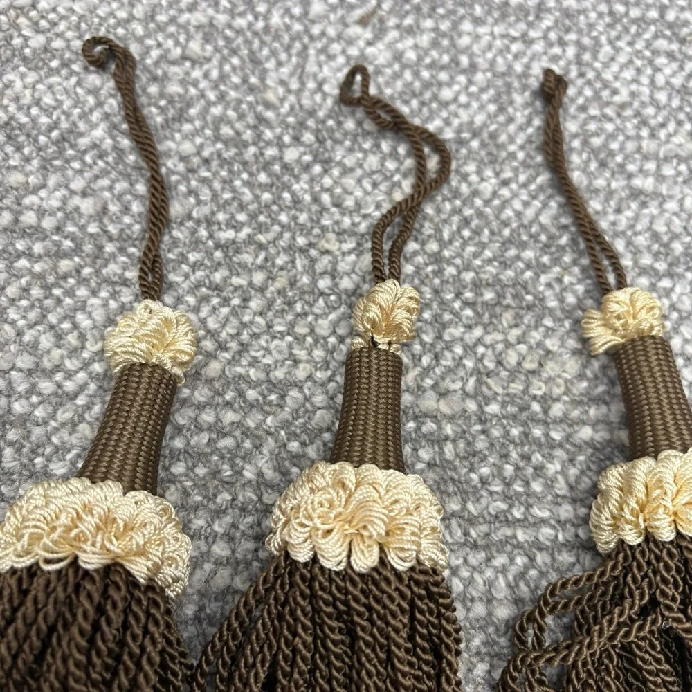 Curtain Tie Backs Decorative Tassels Brown Cream Embellishments Home Decor